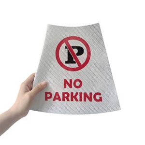 BATTIFE 4 Pack "NO Parking" Reflective Collars Stickers for Traffic Safety Cones, 360° High Visible Signs for Driveway Road Outdoor Use