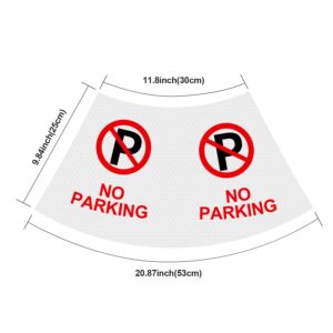 BATTIFE 4 Pack "NO Parking" Reflective Collars Stickers for Traffic Safety Cones, 360° High Visible Signs for Driveway Road Outdoor Use