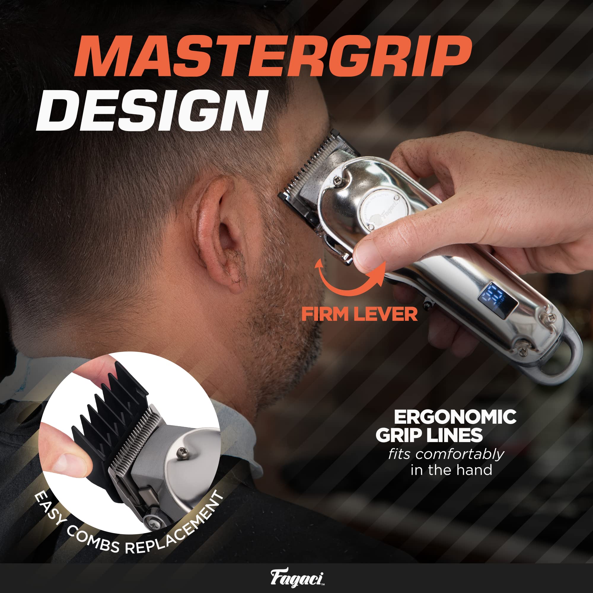 Fagaci Professional Hair Clippers with Extremely Fine Cutting, Cordless Hair Trimmer for Men & Women, Barber Clippers for Salon & Home Use