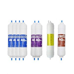 8ea economy replacement water filter 1 year set for coway: advan chp-02cl / chp-02cr - 10 microns