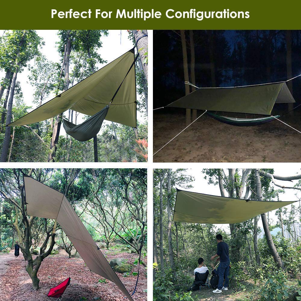 Sunyear Camping Hammock with Net & Sunyear Hammock Rain Fly Tent Tarp Provides Effective Protection Against Rain