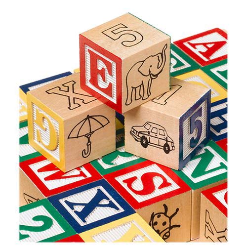 Melissa & Doug Classic ABC: 30-Piece Wooden Block Cart Bundle with 1 Theme Compatible M&D Scratch Fun Mini-Pad (01169)