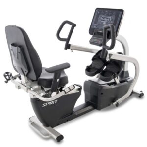 spirit fitness crs800s 'step thru' recumbent stepper w/swivel seat, heart rate & padded armrests
