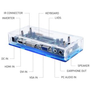 GeeekPi Acrylic Case for NT68676 HDMI+VGA+DVI+Audio Input LCD Controller Driver Board or HSD190MEN4 M170EN06 17" 19" 1280x1024 4CCFL 30Pins LCD Panel,Fit for Arcade1Up Monitor