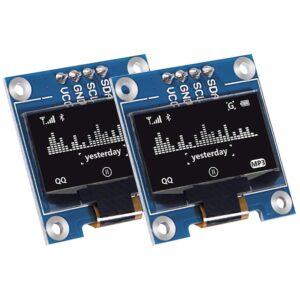 almocn 2pcs 0.96" oled module i2c iic serial 12864 128x64 oled display module with ssd 1306 driver (white oled)