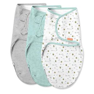 swaddleme by ingenuity easy change swaddle in size small/medium, for ages 0-3 months, 7-14 pounds, up to 26 inches long, 3-pack baby swaddle with easy change zipper