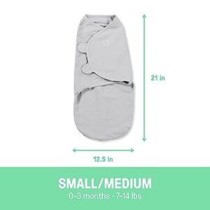 SwaddleMe by Ingenuity Easy Change Swaddle in Size Small/Medium, For Ages 0-3 Months, 7-14 Pounds, Up to 26 Inches Long, 3-Pack Baby Swaddle with Easy Change Zipper