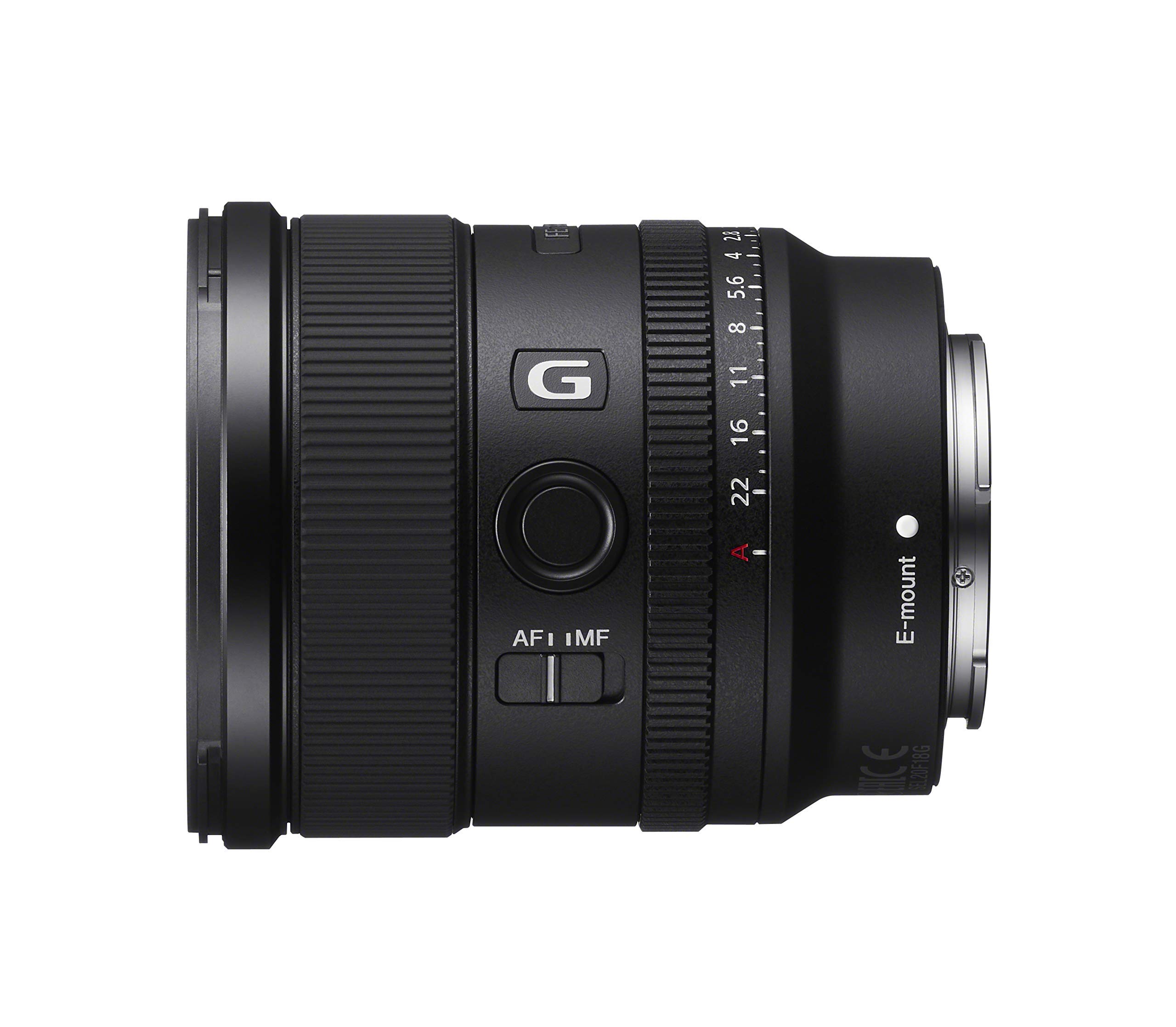 Sony FE 20mm F1.8 G Full-Frame Large-Aperture Ultra-Wide Angle G Lens, Model: SEL20F18G (Renewed)