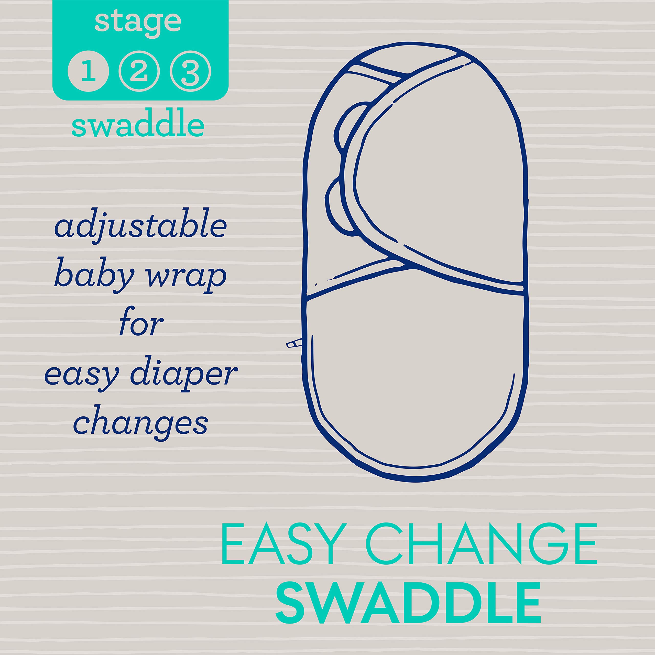 SwaddleMe Easy Change Swaddle - Size Small/Medium, 0-3 Months, 3-Pack (Love)