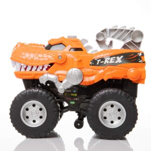 Rugged Racers Monster Trucks for Boys and Girls – Off Road Big Wheels Vehicle – Crocodile – Battery Operated Mouth Opening Design – Revving Engine with Sounds and Lights