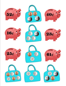 usa coins hungry piggy banks sort activity