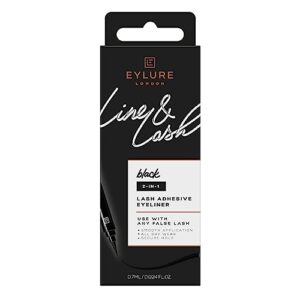 eylure line & lash 2-in-1 adhesive eyeliner, black