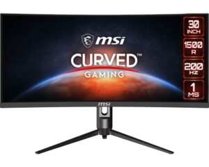 msi full hd non-glare 1ms 2560 x 1080 ultra wide 200hz refresh rate hdr ready usb/dp/hdmi smart headset hanger freesync 30”gaming curved monitor (optix mag301cr) - black (renewed)