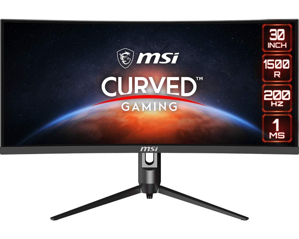 MSI Full HD Non-Glare 1ms 2560 x 1080 Ultra Wide 200Hz Refresh Rate HDR Ready USB/DP/HDMI Smart Headset Hanger FreeSync 30”Gaming Curved Monitor (Optix MAG301CR) - Black (Renewed)