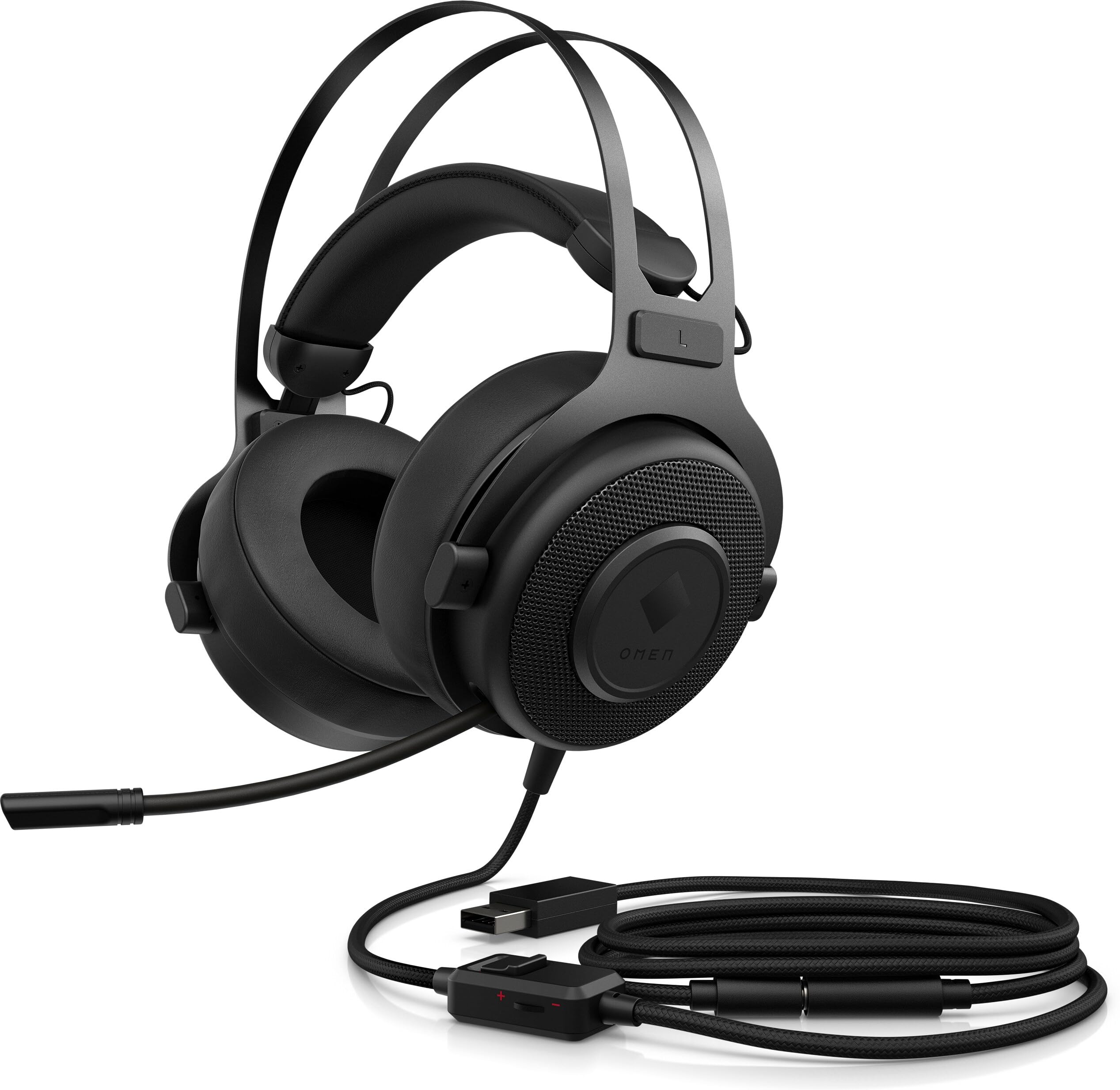 HP OMEN Blast Headset | Gaming Headset with Retractable, Noise Canceling Microphone and 7.1 Surround Sound | Multi-Compatible Xbox One, PS4, and PC Headset | USB Headset | (1A858AA)