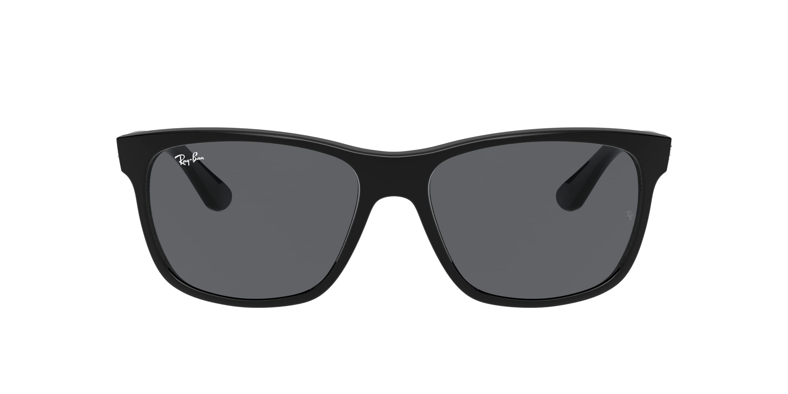 Ray-Ban Men's RB4181 Square Sunglasses, Black/Dark Grey, 57 mm