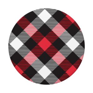 Red Black & White Buffalo Plaid Pattern Decorative Christmas PopSockets PopGrip: Swappable Grip for Phones & Tablets