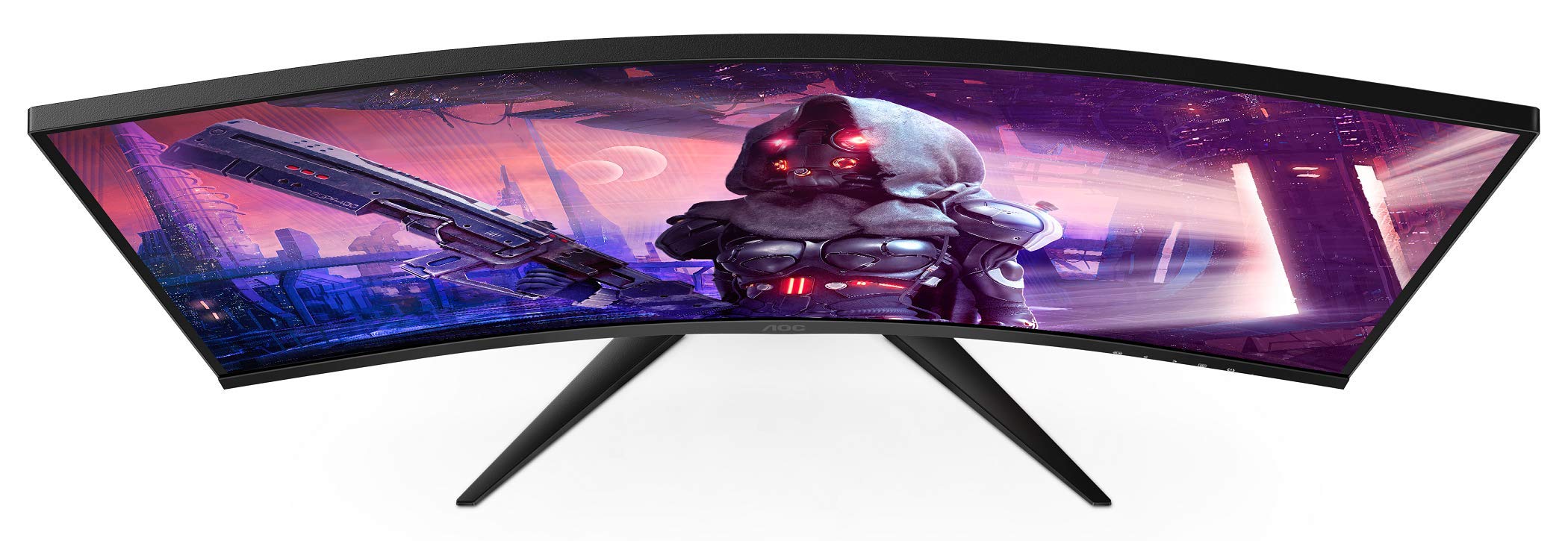 AOC Gaming CQ32G2SE - 32 Inch QHD Curved Monitor, 165Hz, 1 ms MPRT, VA, AMD FreeSync Premium, Low Input Lag, Speakers (2560x1440 @ 165Hz, 250 cd/m², HDMI/DP)