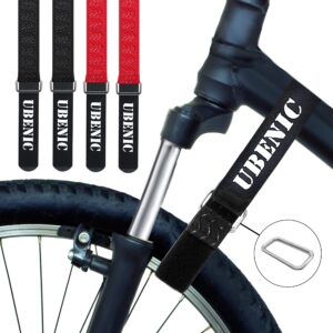 ubenic 4 pcs adjustable bike rack strap 29.5" bike wheel strap with buckle gel, bike storage strap for bicycle wheel, bike wheel stabilizer replacement, bicycle straps for rack