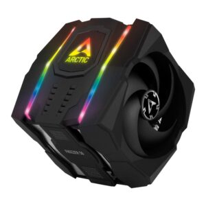 arctic freezer 50 - multi compatible dual tower cpu cooler with a-rgb, cpu cooler for amd and intel, two pressure-optimised fans, 6 heatpipes, lga1700 compatible, mx-4 thermal paste incl.