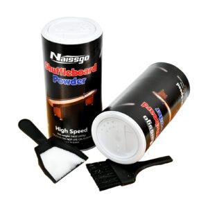 naissgo shuffleboard sand wax shuffleboard powder set with mini dustpan & broom，2 cans(2×14 oz)