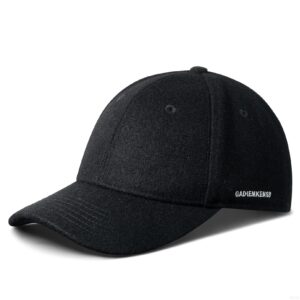 GADIEMKENSD Winter Baseball Caps Wool Dad Hat Warm Trucker Hats Work Cap Workout Thick for Mens Womens Black