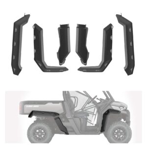 a & utv pro defender fender flare extended wider, front & rear extensions compatible with can am defender hd5 / hd8 / hd10 / max 2016-2024, replace oem # 715006821 715002424, black