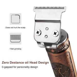 Professional Mens Hair Clippers, Beard Trimmer Barber Hair Cut Grooming Kit, Zero Gapped Trimmers, Hair Clippers for Men, Rechargeable Close Cutting T Blade Trimmer for Men Barbers Trimmer