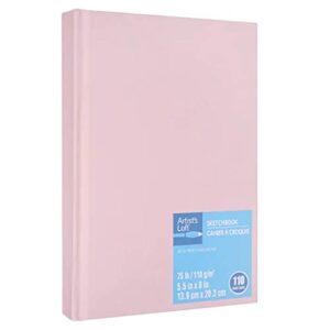 light pink hardcover sketch journal by artist's loft,5.5" x 8" (13.97cm x 20.32cm)