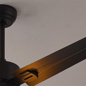 Black Ceiling Fan with Light and Remote 6 Speed Mute Metal Reversible Blades 5 Light 52" for Indoor Industrial Rustic Farmhouse Bedroom Living Room Dining Room