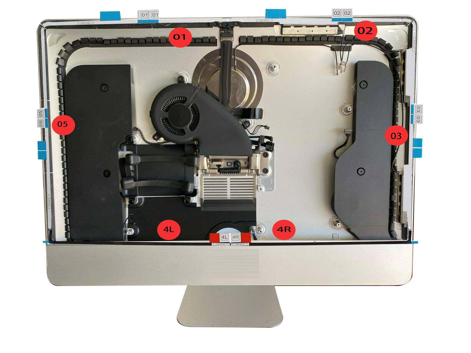 LCD Adhesive Strip Kit (2 Sets), KKDAO LCD Screen Display Strips Stickers Replacement Tools + 2 Opening Wheel Tools, iMac 21.5” 2012/2013 / 2015/2017, A1418 (iMac 21.5 Inch-A1418)