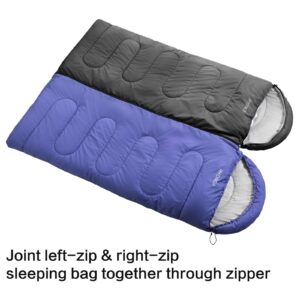 RYONGII Sleeping Bags 32℉ for Adults Teens - 4 Seasons Warm Cold Weather Portable Waterproof Kids Youth for Indoor & Outdoor, Camping, Backpacking and Outdoors Hiking(Dark Grey)