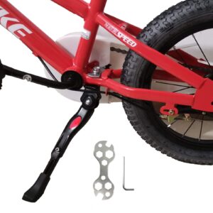 kickstand for kids bike, bicycle kickstands center mount for 16 18 20 inch bicycles adjustable aluminum alloy kickstands for 16-18-20inch mountain bike/road bicycle/adult kid bike/sports bike