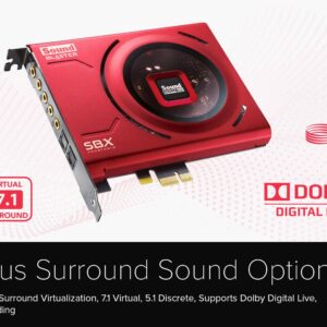 Creative Sound Blaster Z SE Internal PCI-e Gaming Sound Card and DAC, 24-bit / 192 kHz, 116 dB SNR, ASIO, 600Ω Headphones Amp, Mic EQ, Discrete 5.1 / Virtual 7.1, Supports Dolby Digital Live, DTS