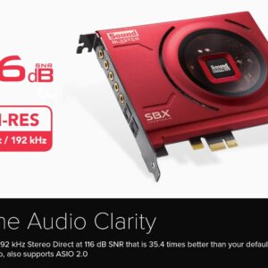 Creative Sound Blaster Z SE Internal PCI-e Gaming Sound Card and DAC, 24-bit / 192 kHz, 116 dB SNR, ASIO, 600Ω Headphones Amp, Mic EQ, Discrete 5.1 / Virtual 7.1, Supports Dolby Digital Live, DTS