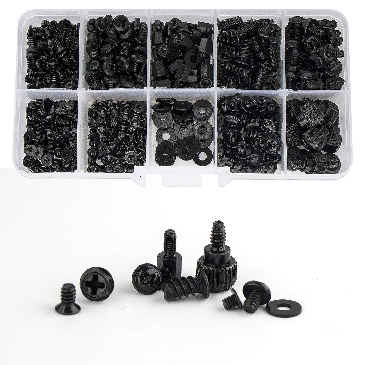 VAPKER 420Pcs Computer Screw Set PC Motherboard Screws Spacers for Universal Motherboard PC Case Fan CD-ROM Hard Disk Notebook