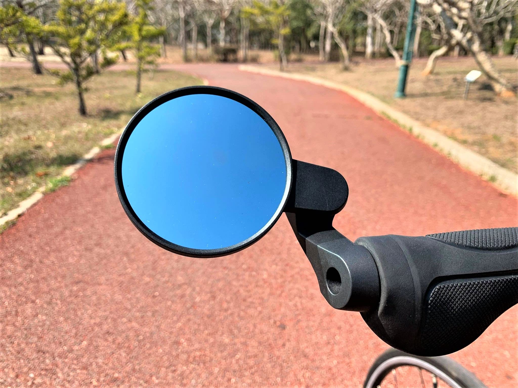 MEACHOW 2022 New Bar End Bike Mirror, 80mm Crystal UHD Automotive Grade Glass Lens E-Bike Mirrors, Scratch Resistant, Safe Rearview Mirrors, (Silver Left Side) ME-021LS