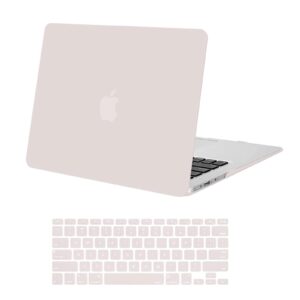 mosiso compatible with macbook air 13 inch case old version 2010-2017 release (models: a1466 & a1369), plastic hard shell case & keyboard cover skin, rock gray