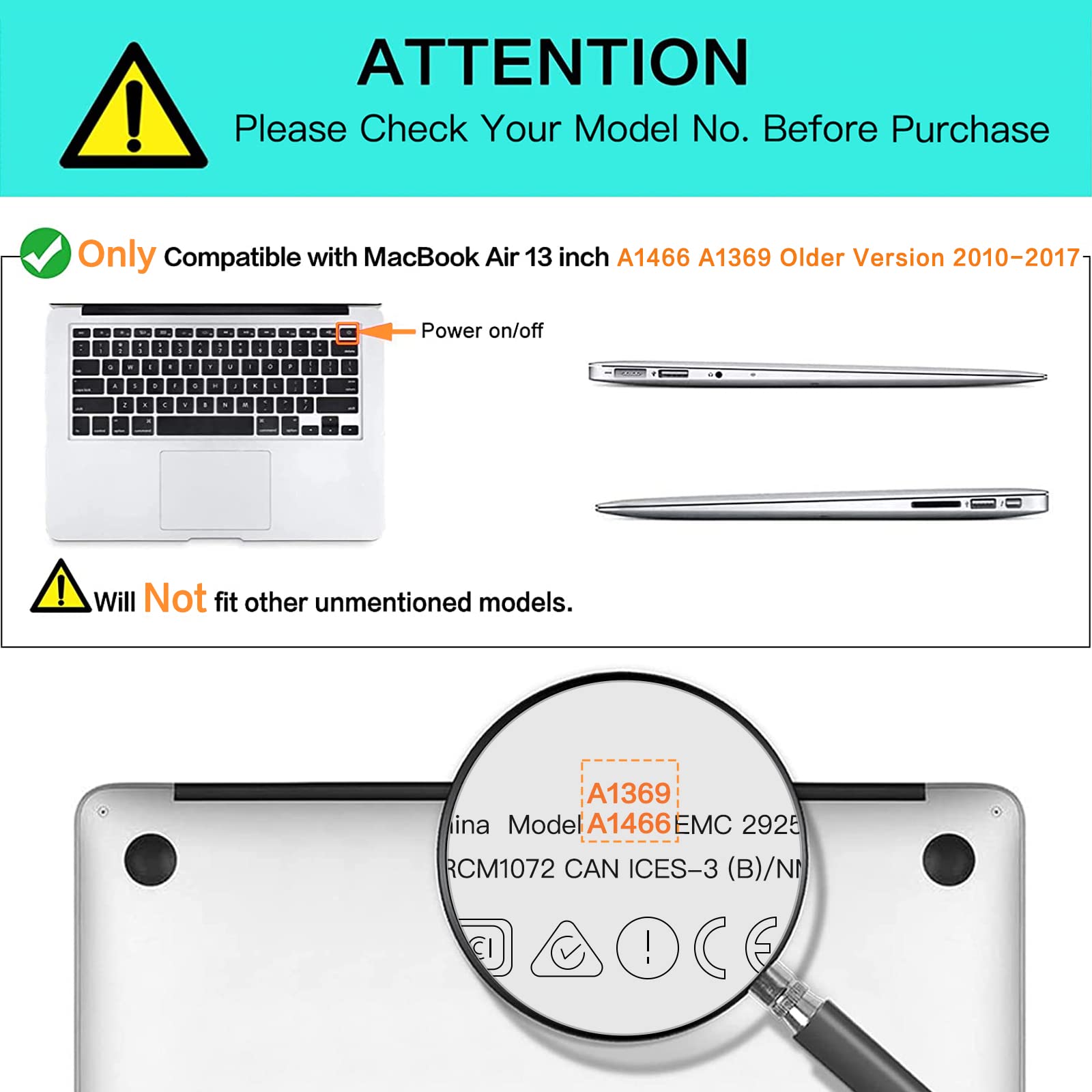 MOSISO Compatible with MacBook Air 13 inch Case Old Version 2010-2017 Release (Models: A1466 & A1369), Plastic Hard Shell Case & Keyboard Cover Skin, Rock Gray