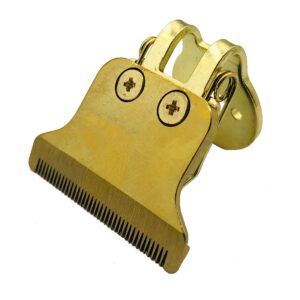 Professional T-Shaped Hair Clipper/Trimmer Standard Replacement Blade Set with Stand T9 Blade with Support,D8 R-Shaped with Bracket Replacement Clipper Head(Gold)