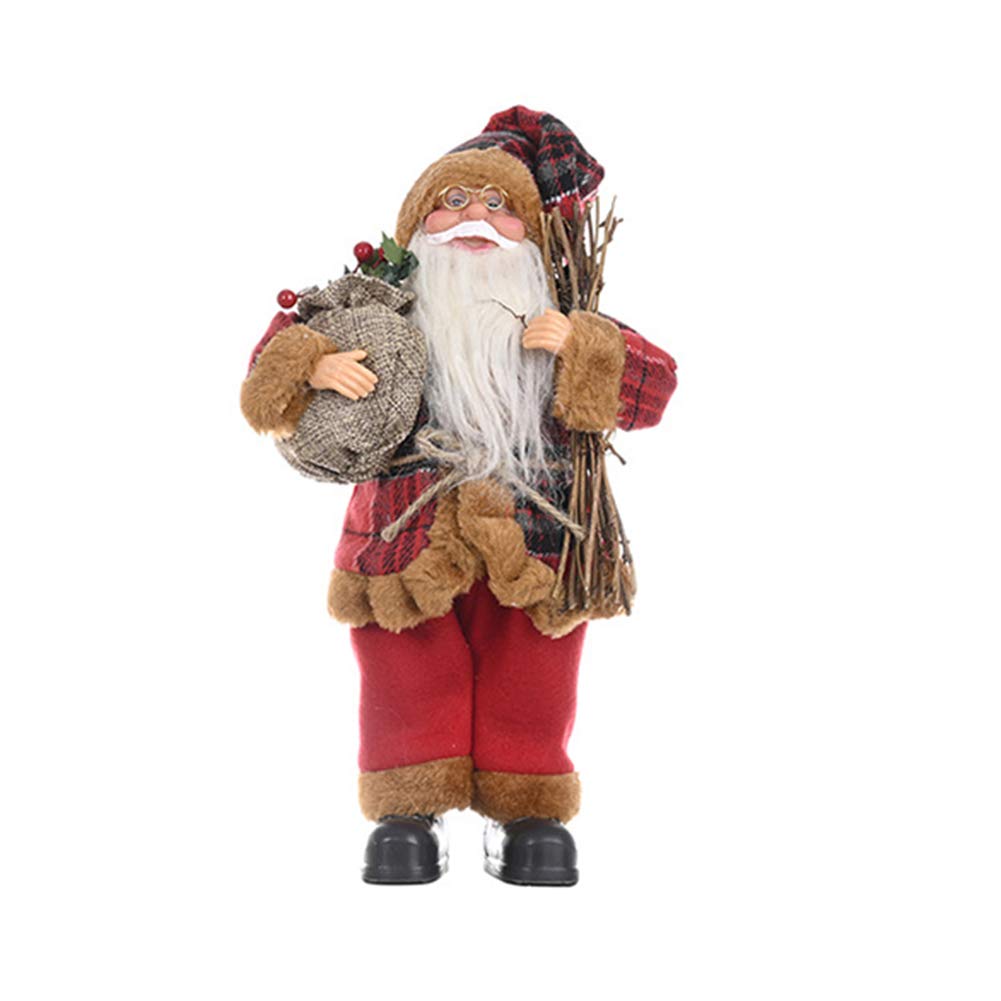 Forart 12 Inch Christmas Santa Claus Dolls Standing Santa Claus Figurine Christmas Figurine Figure Decor for Holiday Party Home Decoration(Ship from USA)