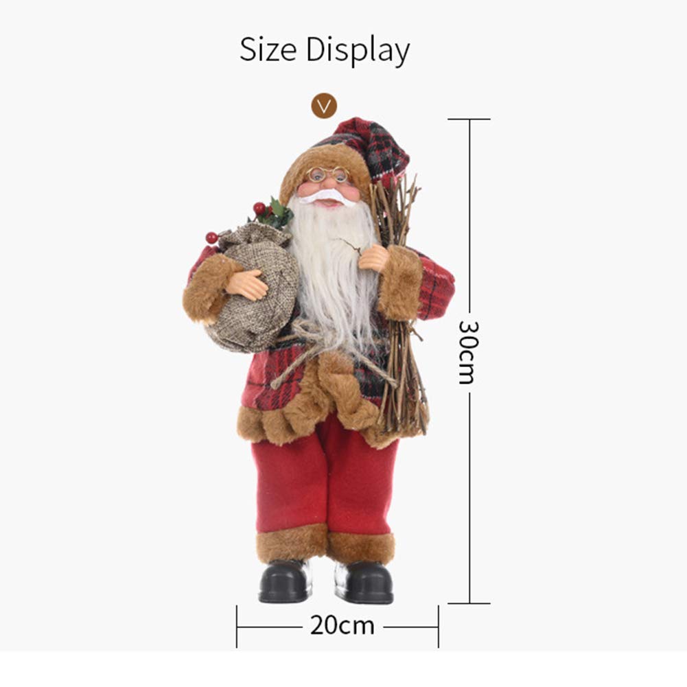 Forart 12 Inch Christmas Santa Claus Dolls Standing Santa Claus Figurine Christmas Figurine Figure Decor for Holiday Party Home Decoration(Ship from USA)