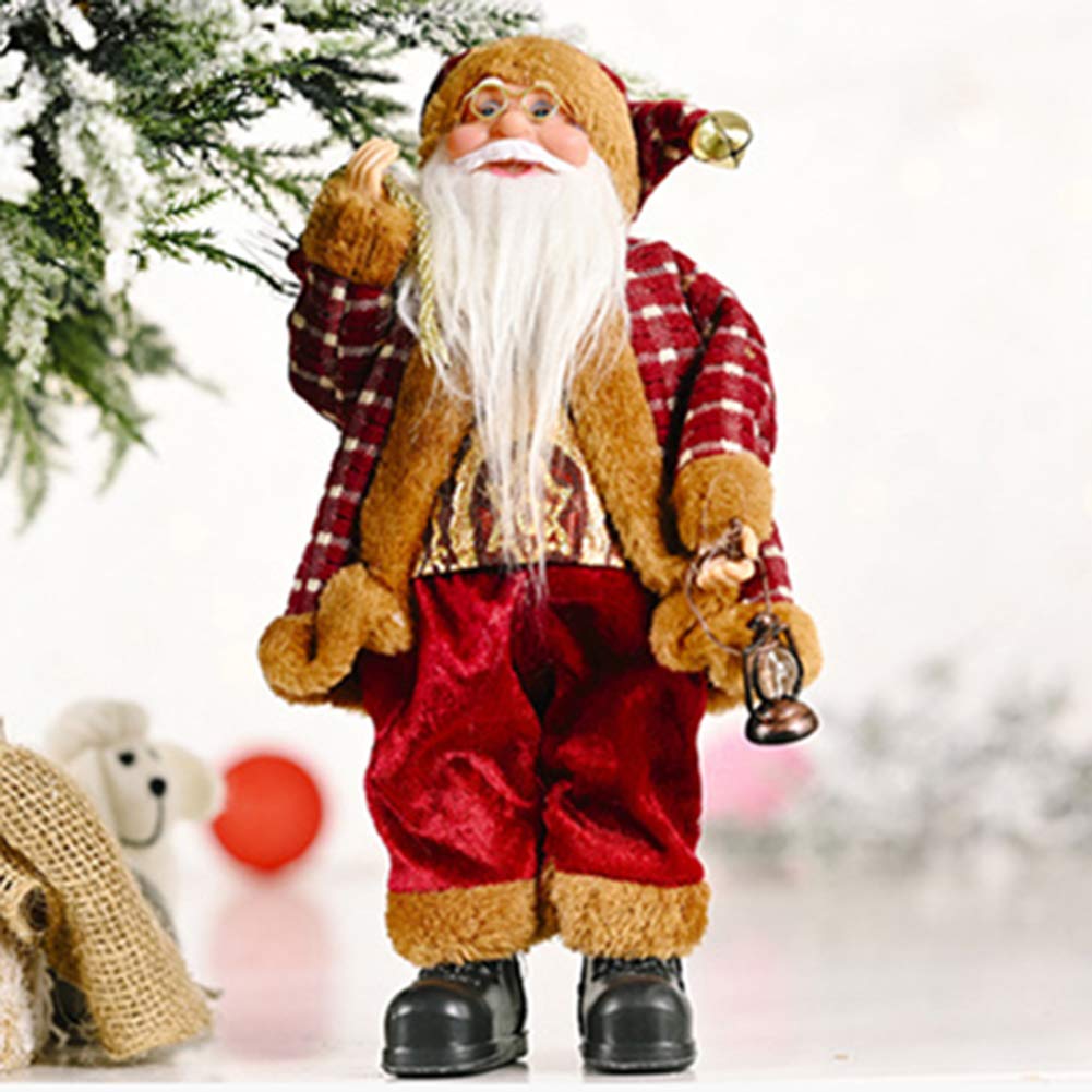 Forart 12 Inch Christmas Santa Claus Dolls Standing Santa Claus Figurine Christmas Figurine Figure Decor for Holiday Party Home Decoration(Ship from USA)