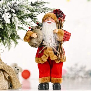 Forart 12 Inch Christmas Santa Claus Dolls Standing Santa Claus Figurine Christmas Figurine Figure Decor for Holiday Party Home Decoration(Ship from USA)