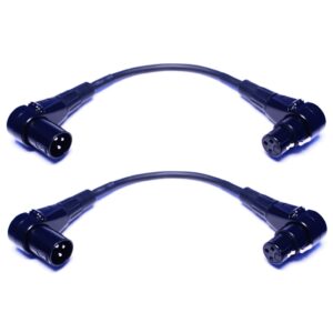cess-039 right-angel 3-pin xlr female to male extension/patch cable, 2 pack