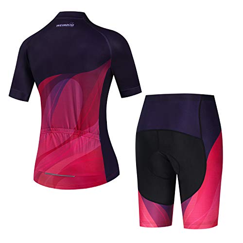 PSPORT Cycling Jersey Sets Women Summer Short Sleeve Biking Jersey Suit Ladies Bike Clothing Clothing Bike Tops Quick Dry