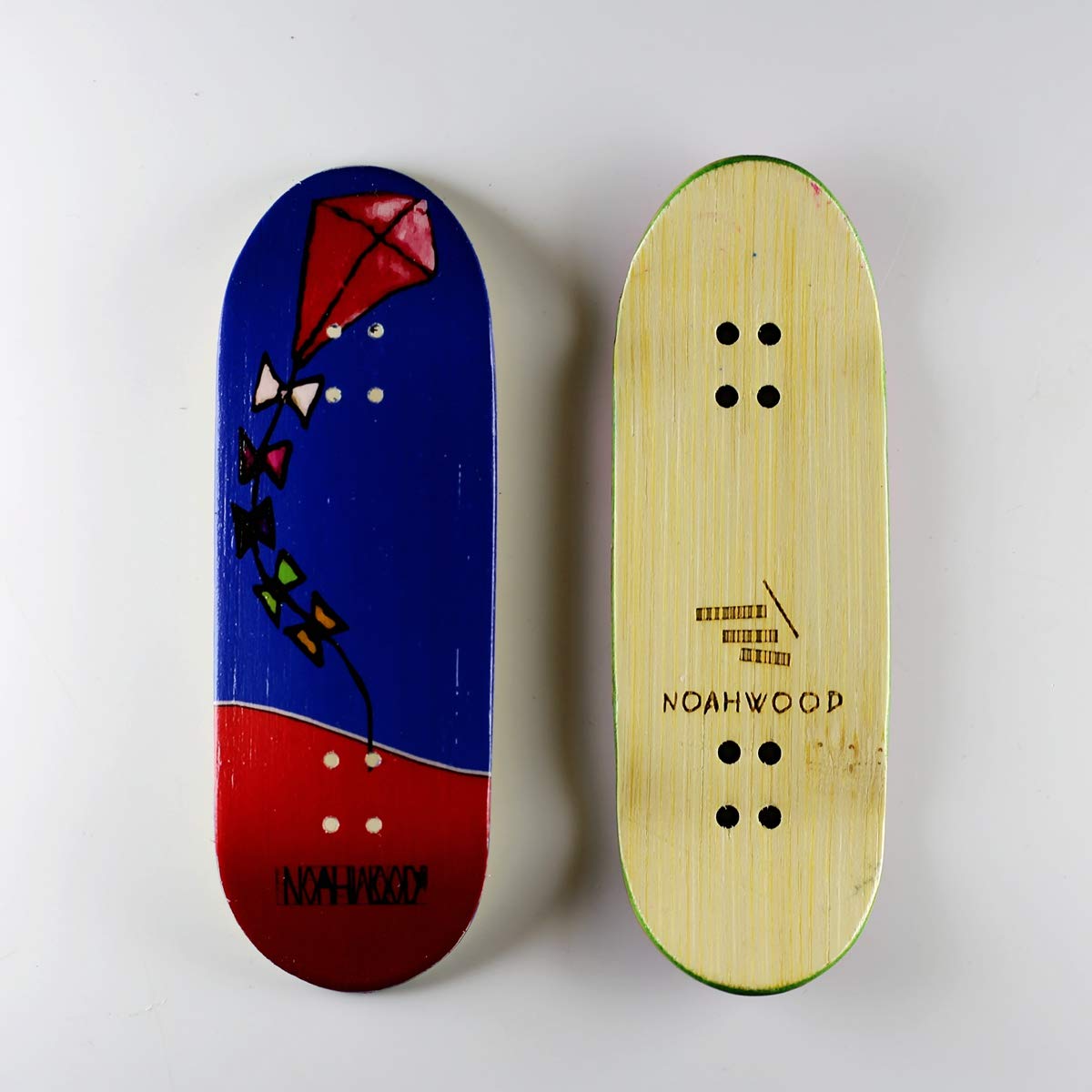 NOAHWOOD 8.0 Fingerboards Mini Skateboarding (NW8.0 360flip Deck) + (Update NW Prince 34mm Trucks) + (UpdateNW Black Logo Handmade White Wheels)(100x34mm) (Red Kite)