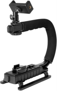 xianyundian metal triple hot-shoe mounts handheld phone stabilizer video action handle grip for canon nikon sony dslr camera/camcorder camera mounts clamps (colour : c grip)