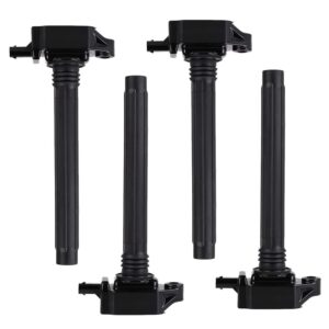 ignition coil pack set of 4 - compatible with chrysler 200 fiat 500x jeep cherokee renegade compass dodge dart ram promaster 2.4l 2013-2017 - replaces uf751 uf754 68242286aa, 68080580ab, 0221504050
