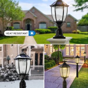 GYDZ Solar Post Lights Outdoor Solar Lamp Post Light for Gate Porch/Stone Pillar, Waterproof Decorative Solar Pillar Light Warm&Cool White, Oil-Rubbed Black Die Cast Aluminum Housing with Clear Glass